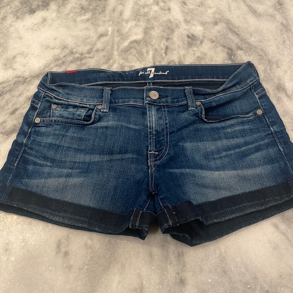 7 for All Mankind - Cuffed Denim Shorts - Sz 28